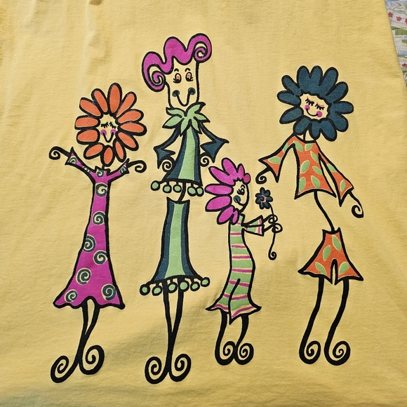 FINAL SALE Vintage Willow Ridge yellow maxi dress size 1X 90's graphic Y2K - Picture 4 of 7